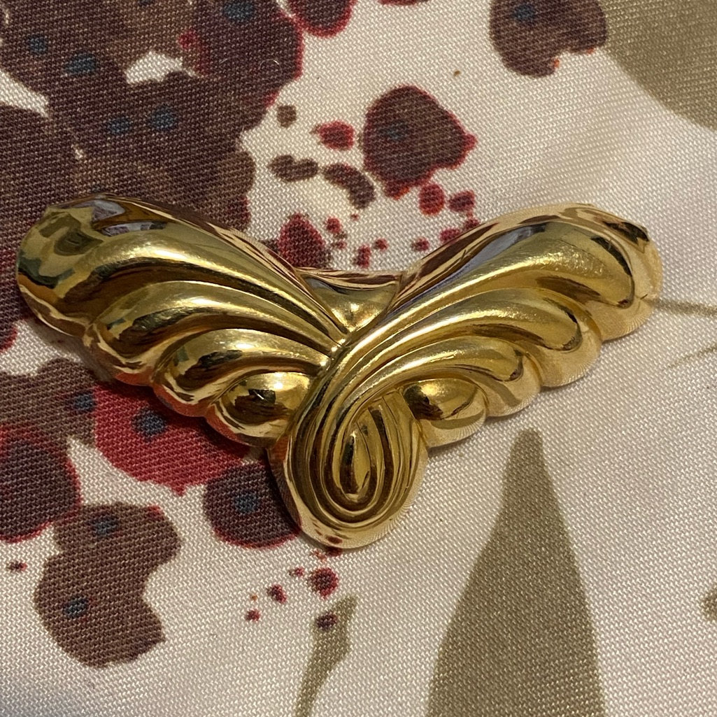 Beautiful Exquisite Solid 14k Gold Angel WingsButterfly Pendant Slide Unique
